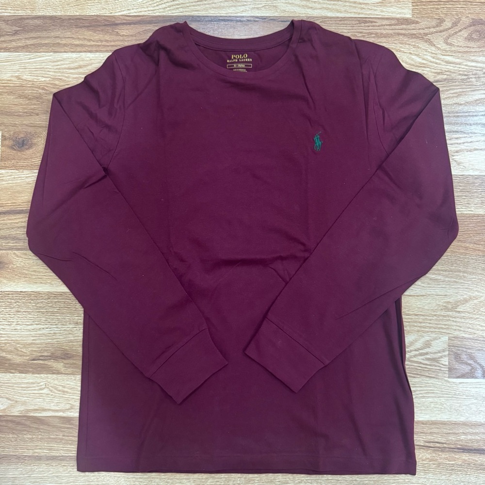 Polo Ralph Lauren Mens Purple Long Sleeve Shirt Size Medium
